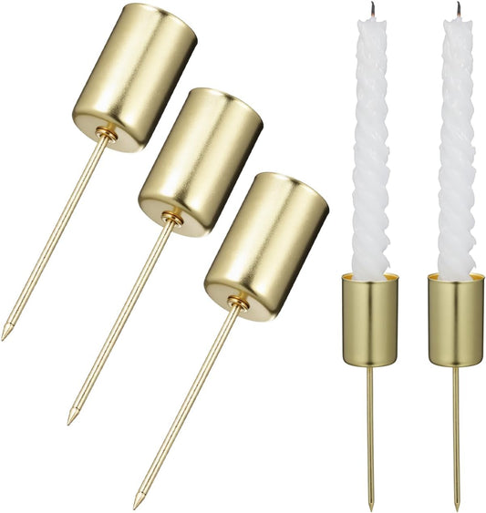 Angoily Candle Holder Stakes - 5 Pcs Golden Taper Candlestick Holders for Christmas Tree Decor