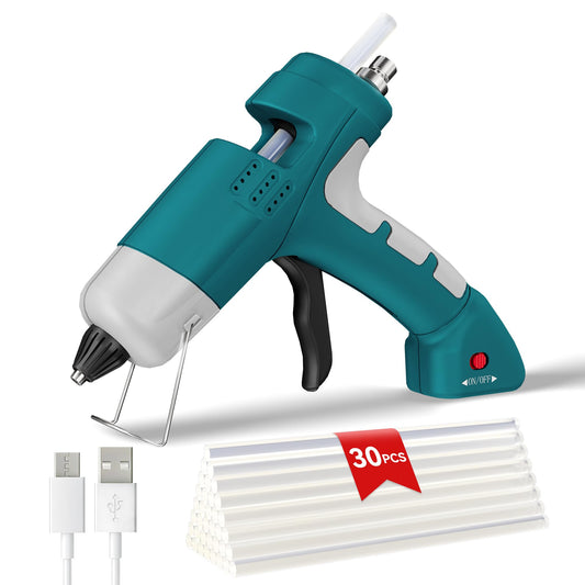 HHieratic 20W Cordless Hot Glue Gun with Type-C Charger,Fast Heating Mini Glue Gun and Sticks Set with 30 PCS Glue Sticks for DIY&Arts&Crafts,Home Repair