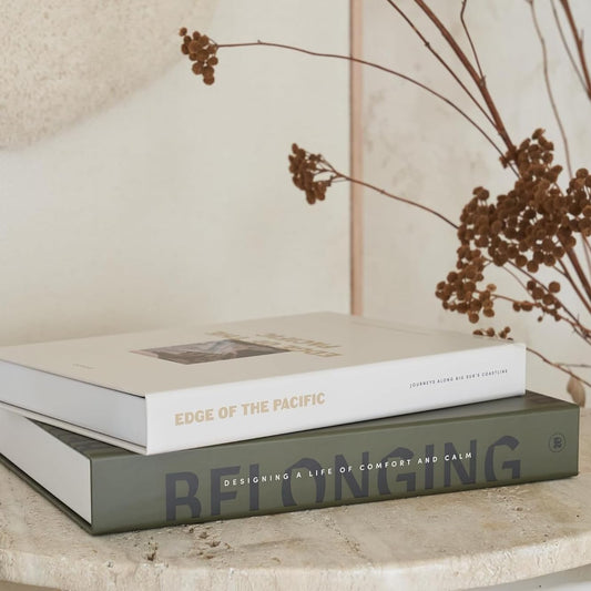 Beautiful Decorative Books - Set of 2 Boxes Enhance Your Coffee Table, Bookshelf or Mantel Shelf Decor - Aesthetic Fake/Faux Books for Modern Home Decoration, Photo Storage and as a Keepsake Box