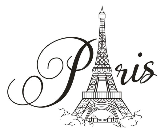 BooDecal Paris Eiffel Tower Wall Decals Lettering Quotes Wall Stickers Romance Decoration Living Room Bedroom 27 Inches x 22 Inches