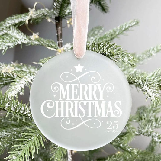 JINMURY 25 Pcs Frosted Acrylic Ornament Blanks 3 Inch Acrylic Circles Blank Ornaments with Hole, Frosted Glass Ornament for Crafts, Perfect for DIY Christmas Ornaments Gift Tags
