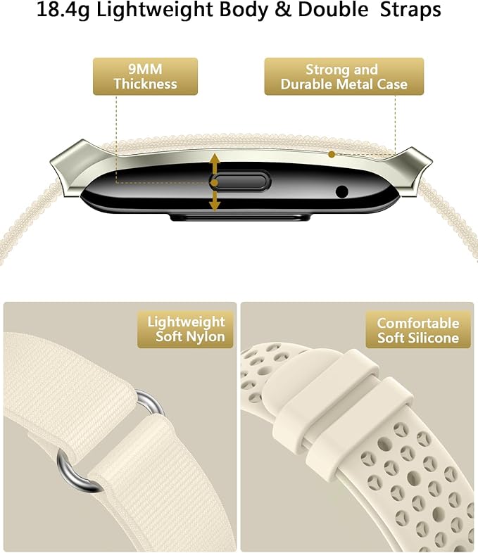 Smart Bracelet for Women Men, Health Activity Fitness Trackers, All-Day Continuous Heart Rate/Blood Pressure/HRV/Stress Monitor, 24H Sleep Tracker, 170+ Sports Modes Smart Band with Free APP 2 Bands