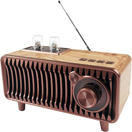 YIONGTAF AUX/USB/TF/MP3 Retro Portable Rechargeable FM Radio Bluetooth Speaker with Dual Speaker Stereo, Player, TWS