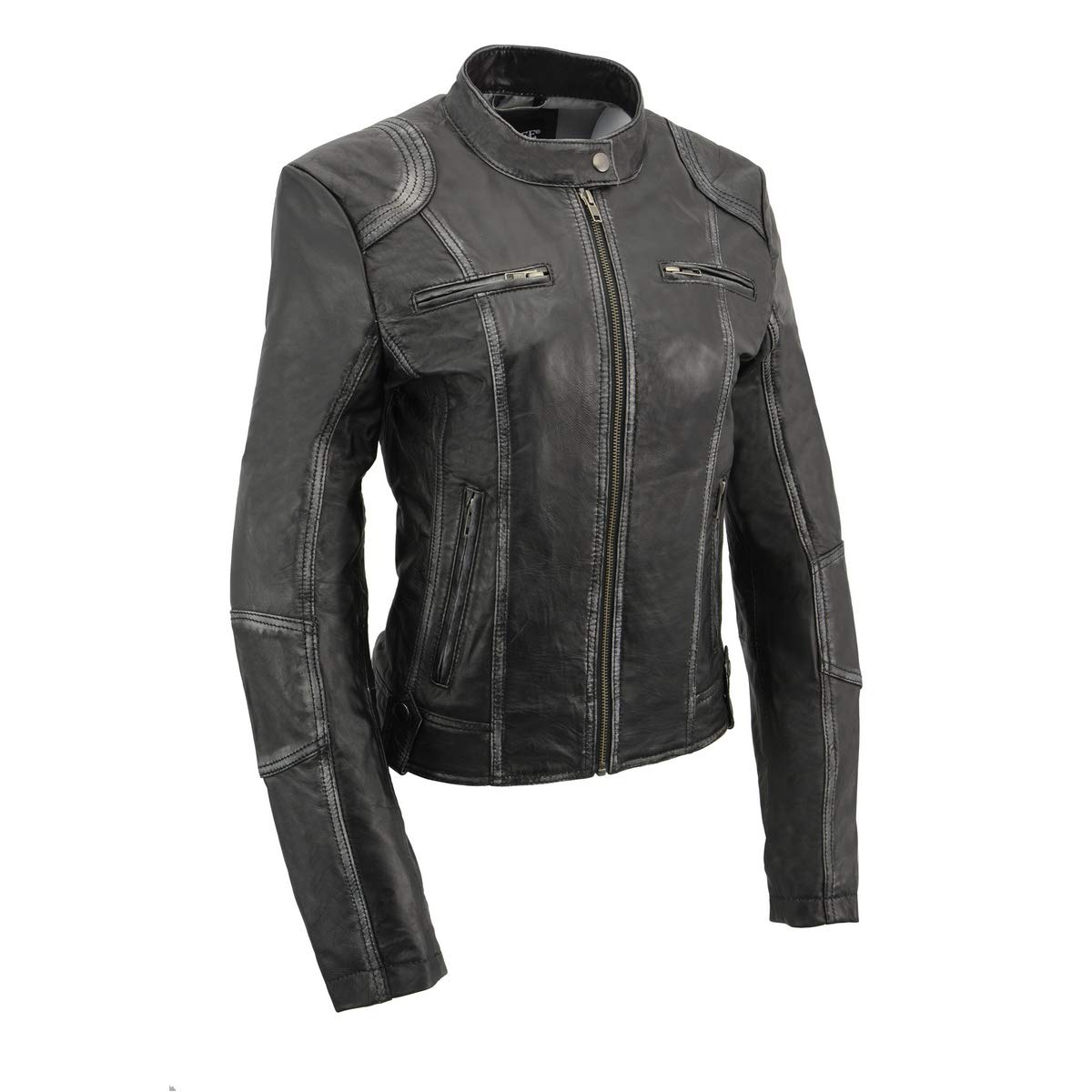 Milwaukee Leather SFL2830 Women's Black Sheepskin Scuba Style Fashion Leather Jacket - Large