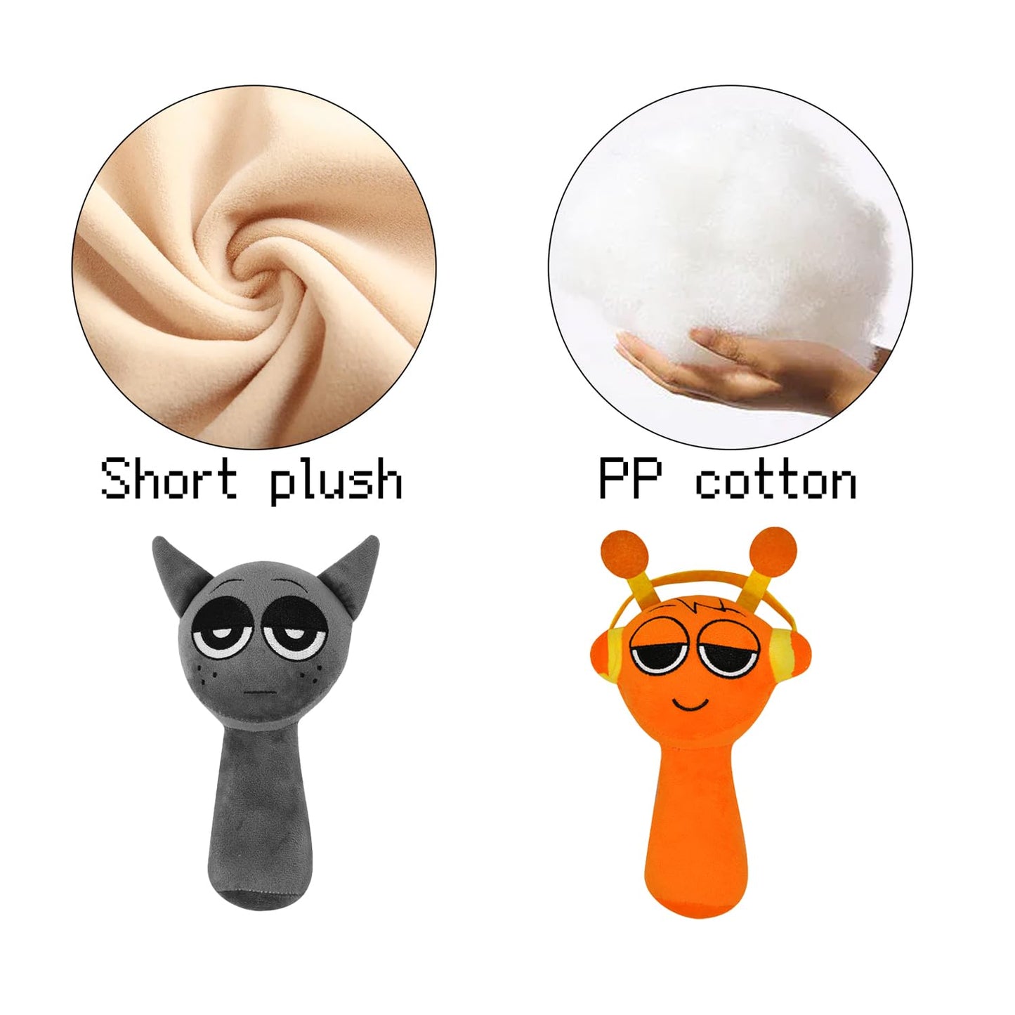 Plush Toys, Horror Games Plushies Toy for Fans, Soft Stuffed Animal Pillow Figure Doll Christmas Birthday Gifts for Adult Kids (Gray+Orange)