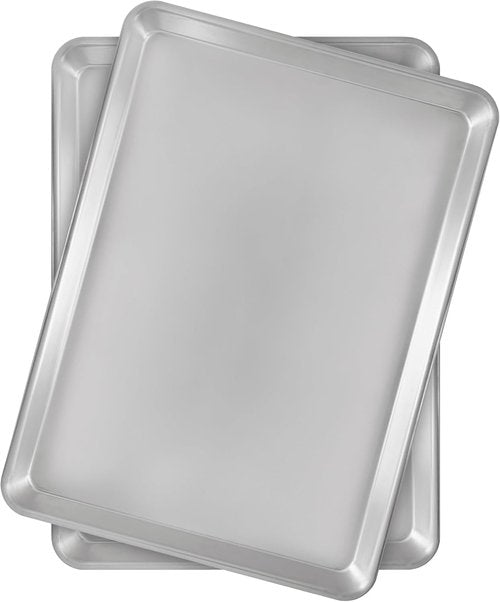 Fat Daddio's Half Sheet Pan Set - Natural Aluminum, 2-Pack for Perfect Baking Results