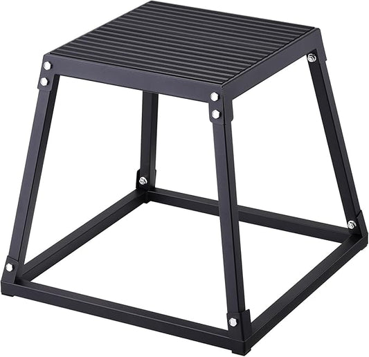 VEVOR Plyometric Jump Box, 18 Inch Plyo Box, Steel Plyometric Platform and Jumping Agility Box, Anti-Slip Fitness Exercise Step Up Box for Home Gym Training, Conditioning Strength Training