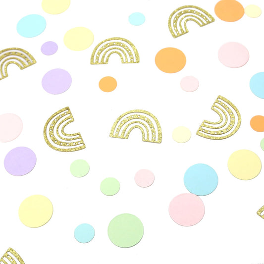 Blopee Rainbow Confetti, 240 PCS Pastel Rainbow Baby Shower Decorations, Rainbow Theme Birthday Party Decorations
