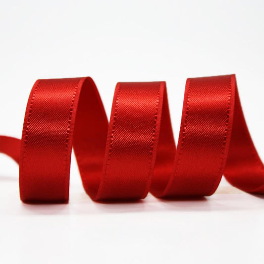 Red Taffeta-Edged Ribbon, 1-1/2” x 50 Yards Double Face Satin Ribbon with Structured Edge, Shape-Holding Ribbon for Bows DIY Crafts Home Decor Apparel & Sewing Gift Wrapping Bouquets