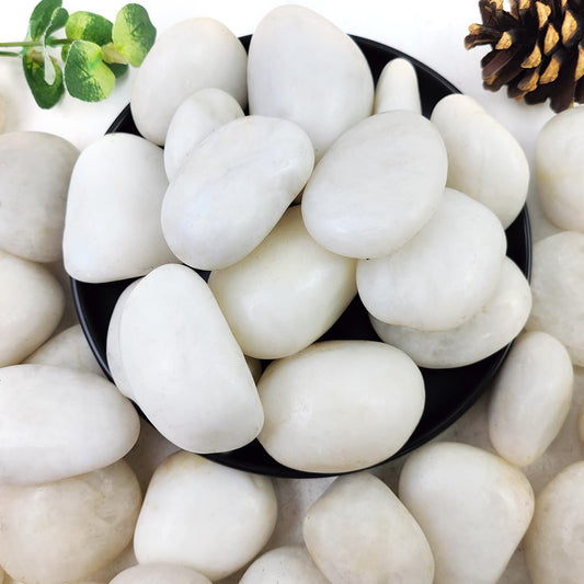 YISZM 40lbs White River Rocks for Landscaping, 2-3 Inch Natural Pebbles for Indoor Plants, High Polished Decorative Stones Garden Outdoor and Indoor DIY Vase Filler Fish Tank Aquariums