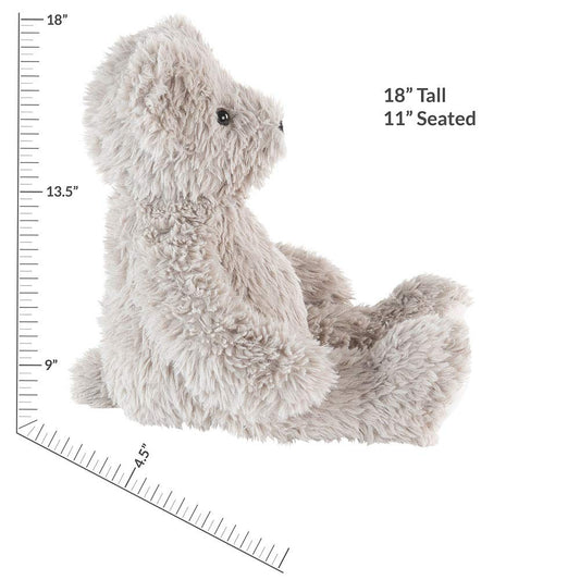 Vermont Teddy Bear Stuffed Animal – 18" Earl Grey Plush with 100% Recycled Stuffing, Designed with Love in the USA and Backed by Teddy Bear Hospital Care – A Modern Plush for Cozy Moments