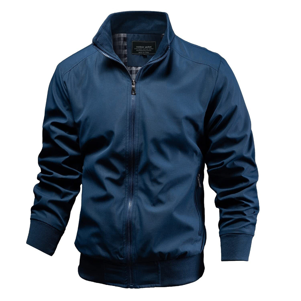 TLZC Men's Casual Jacket Outdoor Windbreaker Lightweight Softshell Flight Bomber Jackets (Blue, X-Large)