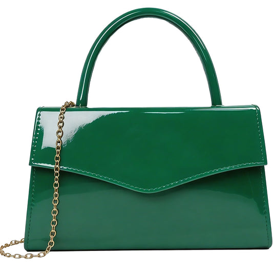 YAPAIOU Leather Women's Evening Bag Glitter Clutches Party Clutch Bridal Purses Cocktail Prom Handbags with Patent(Green)