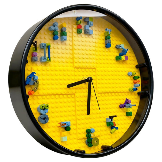 Kids' Creative STEM Educational Building Block Toy, Building Block Display Case, Fun Assembly Toy for Boys Aged 7 8, DIY Building Block Wall Clock, Craft Kit Set ，Birthday Gift for Kids Aged 9 10 12