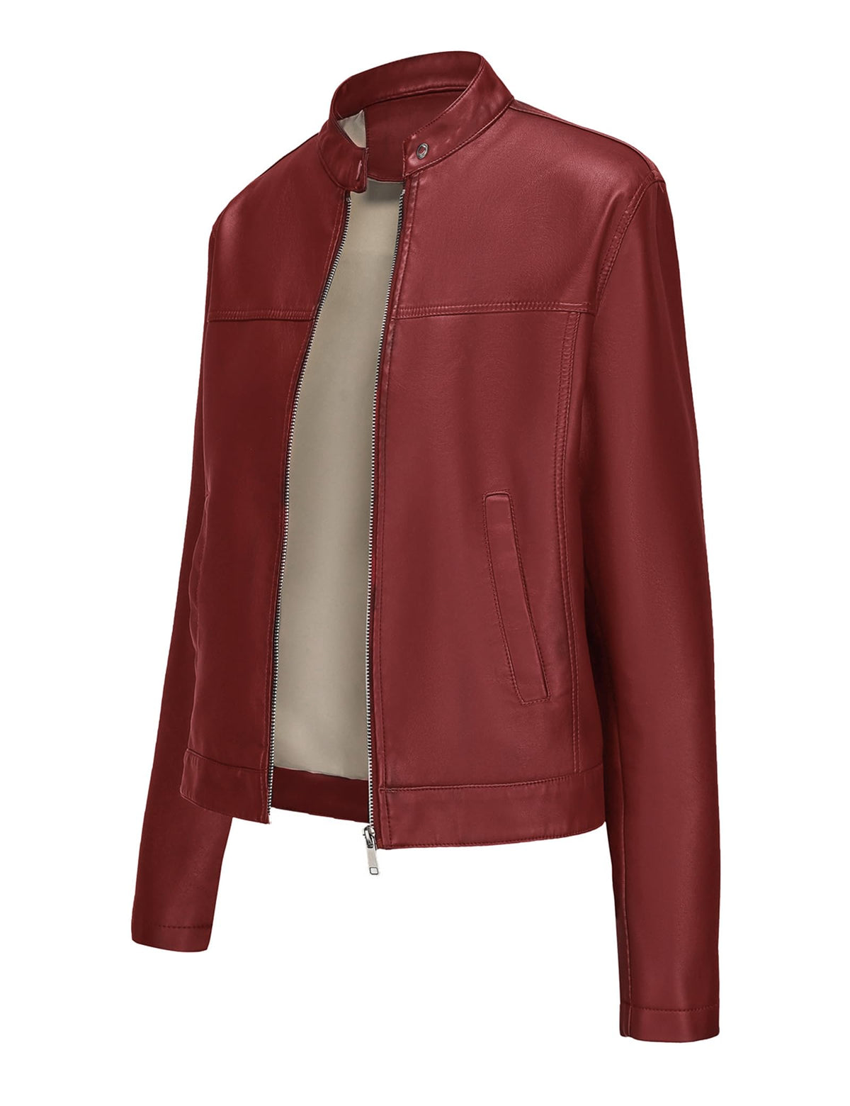 Arkgene Leather Jacket Women Faux Leather Jackets Motorcycle Biker Bomber Outwear Coat