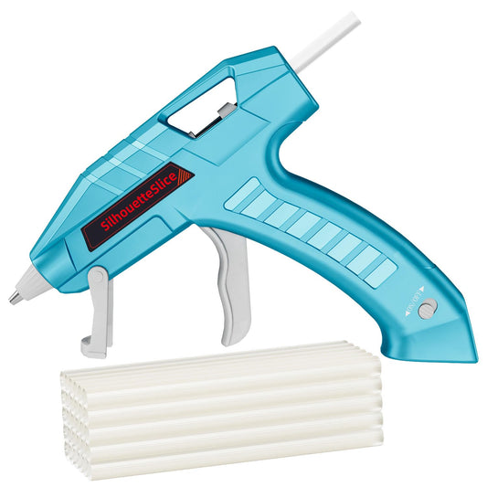 SilhouetteSlice 20W Cordless Hot Glue Gun, Quick Heat Glue Gun & 30-Stick Glue Stick Set, with Type-C Charger for Crafts, DIY Projects, and Home Repairs (Blue)