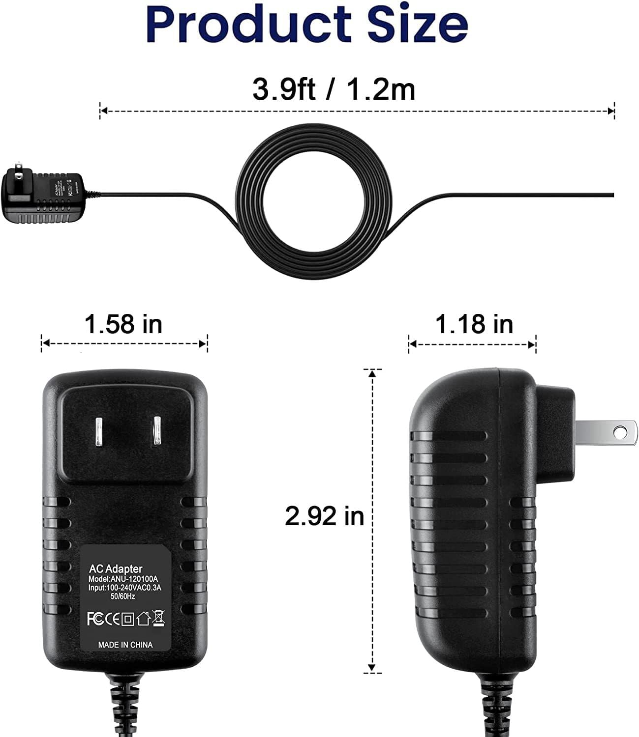 Xzrucst 12V AC Adapter Compatible with Necktek Shiatsu Neck and Back Massager Replacement Power Supply