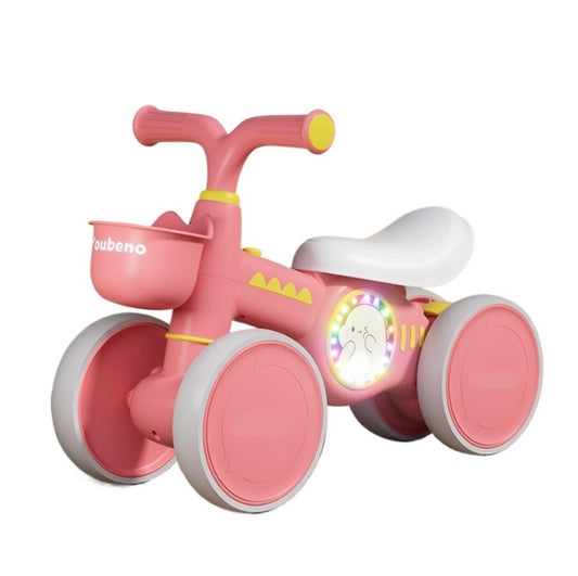 Twist car Ride on Toys Baby Balance Bikes 4 Wheel Wiggle Car with Front Basket for 1-3 Years Old Boys Girls Gifts Ride on Toy(Pink)