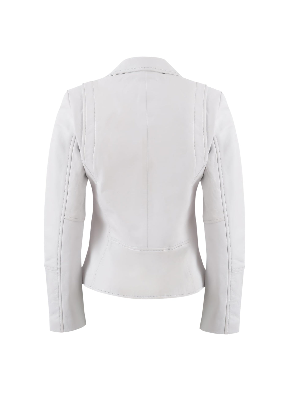 Leather Artist Women’s Real Lambskin Asymmetrical Motorcycle Jacket-Biker Style Genuine Womens Leather Jacket (LA-Biker.Wo-White-2XL)