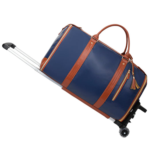 KEQIKAI Rolling Garment Bag for Travel, 3-in-1 Convertible Carry On Garment Duffle Bag with Wheels, Waterproof PU Leather No Wrinkle Suit Bag for Business Trip, Wedding, Overnight