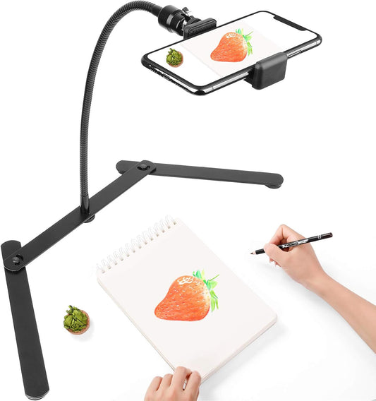 ChromLives Photo Copy Pico Projector Stand, Overhead Tripod Video Stand for Phone,Adjustable Tabletop Overhead Phone