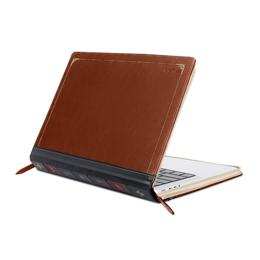 MOSISO Laptop Case, Laptop Sleeve 14 inch Compatible with MacBook Pro 14 inch Pro/Max M5 M4 M3 M2 M1 2026-2021, PU Leather Laptop Sleeve Case Vintage Zippered Protective Case Cover, Brown