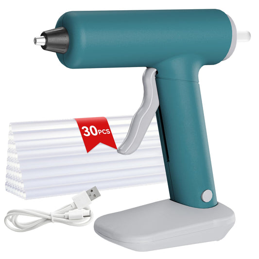 NailHsing Cordless Hot Glue Gun, Fast Heating Glue Gun Set, Stable Support Base Ideal for Crafts, DIY Arts, Home Repairs Blue