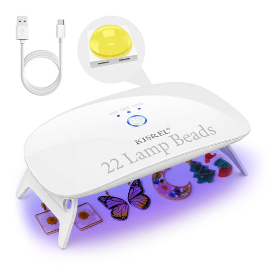 KISREL Upgraded UV Light for Resin, Large Size Portable UV Resin Light with 22 LED Beads, Fast Curing & Portable UV Lamp, Jewelry Making Supplies for Resina Molds, DIY Craft, Decor