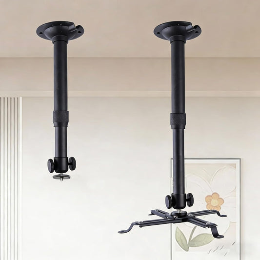 WINRIOO 14-24 in,4-Hole Universal Projector Ceiling Mount Adjustable Length & Single-Hole Compatible Bracket for Home
