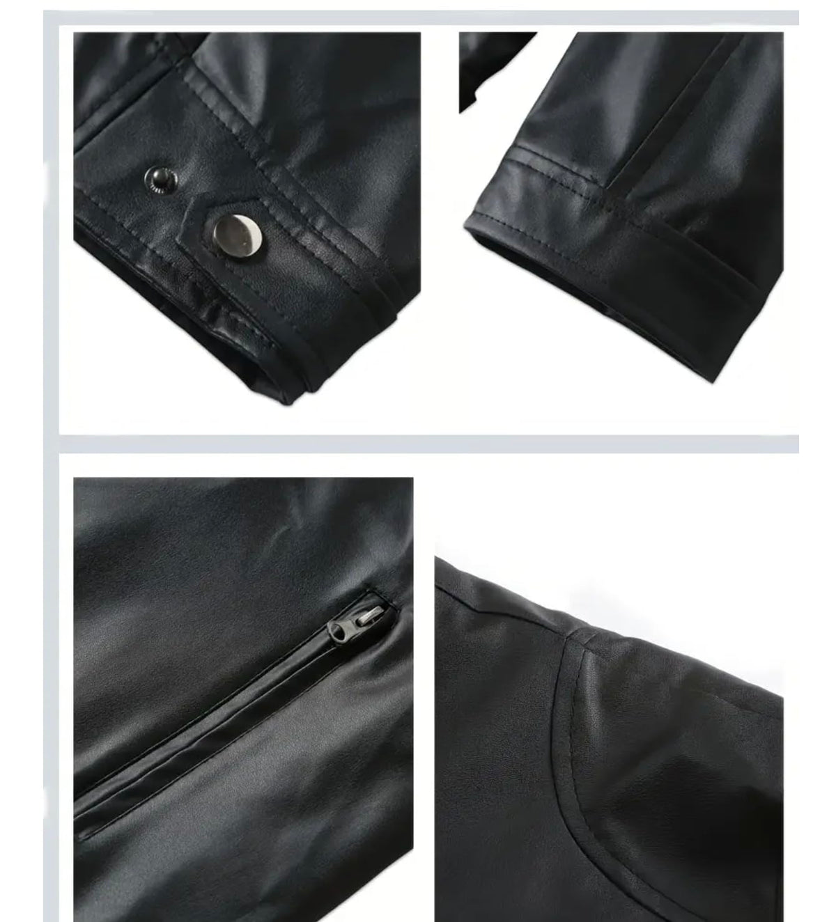Men’s Leather Jacket Classic Biker Style Motorcycle Coat Fit Fashion Outerwear for Casual, Travel & Work Lightweight Fall & Winter Jackets for Men (US, Alpha, XX-Large, Regular, Regular, Black)
