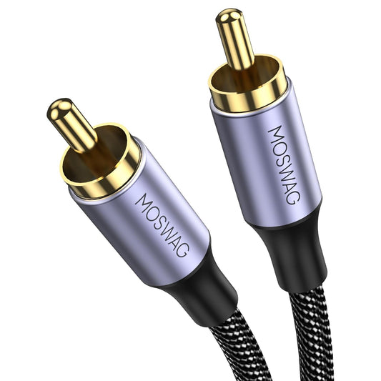 3.3FT/1M, 24K PS3, MOSWAG RCA Coaxial Cable Digital Audio Cable, RCA Digital Coaxial Cord Plated Nylon, Suitable