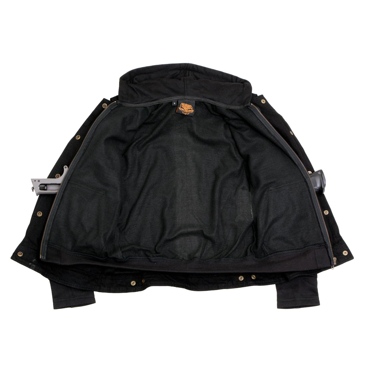 Milwaukee Leather MDL4002 Women's Black Denim 2 in 1 Shirt Style Collar Motorcycle Rider Vest W/Removable Hoodie - Medium