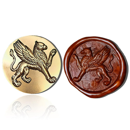 Mceal Wax Seal Stamp Head, 3D Embossed Relief for DIY Crafts, Wedding Invitations, Gift Wrapping,Medieval Collection-Griffin
