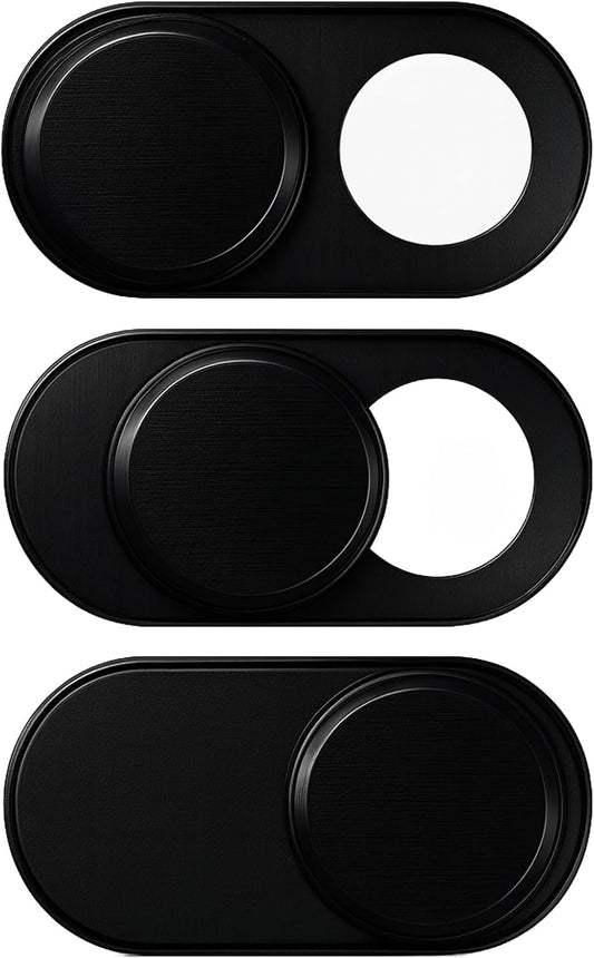 Brvlsoc (3-Pack) Webcam Cover Slide Ultra-Thin Metal Privacy Cover for Laptop, MacBook, iMac, iPad, PC & iPhone Black