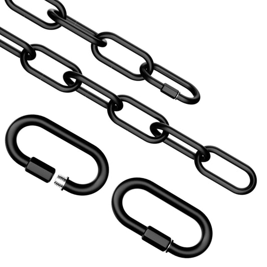 3 Feet Industrial Black Light Fixture Chain, Plant Hanging Chain, with Detachable Link, Maximum Load is 60 Pounds