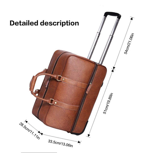 Leathario Leather Luggage travel duffle bag weekend overnight bag rolling suitcase