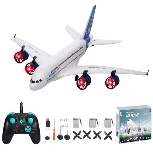 GoolRC A380 RC Airplane, 2.4G 3CH Remote Control Airplane, Easy to Fly RC Plane for Beginner, EPP Foam Fixed Wing Aircraft Glider Model Toys with 3 Batteries for Adults