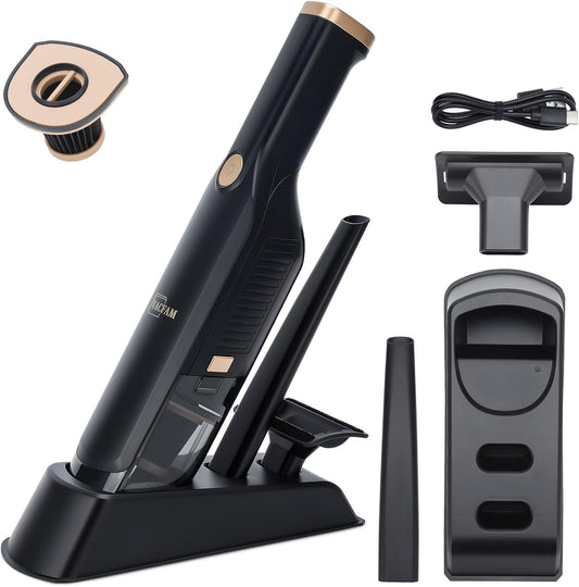 Skiennix Handheld Cordless Vacuum - 15KPA High Power with USB Quick Charge & Washable Filter | Black