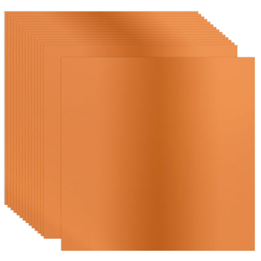 PATIKIL 12x12 Inch Metallic Cardstock Paper, 15 Pcs 250GSM Foil Mirror Finish Card Stock Board Sheet for Crafting Wedding Decoration Invitations Art DIY, Orange