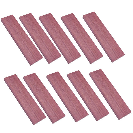 BENECREAT 10Pcs Perilla Wood Knife Handles, Pale Violet Red Natural Wood Knife Handle Scales for DIY Music Instruments Tools Crafts, 6.4x1.6x0.4 Inch