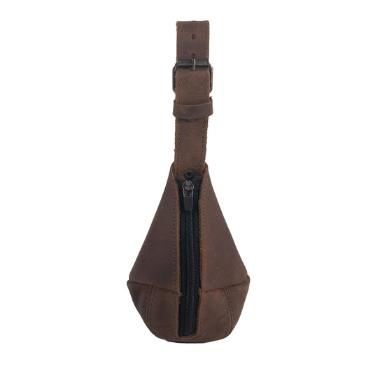 Hide & Drink, Leather Multipurpose Hanging Bag, Coin Cash Pouch, Key Organizer, Cable Holder, Handmade :: Bourbon Brown
