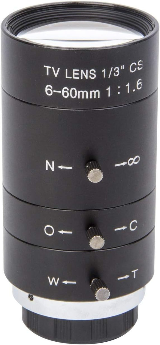 XENOCAM 6-60mm 1/3" F1.6 CS Lens CCTV Lens IR Manual Zoom Manual Iris for CCTV CCD Camera
