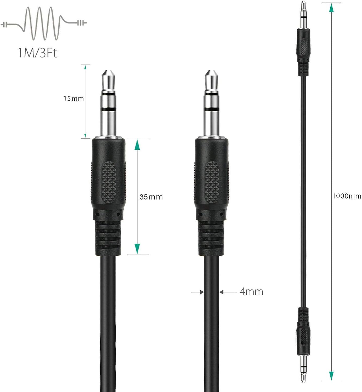 YUSTDA 102 BMR102W BMR102/4 BMR103bZ BMR103bRFE BMR104 BMR104D BMR104W MP3 AUX Audio Cable Cord Lead for Makita BMR Job
