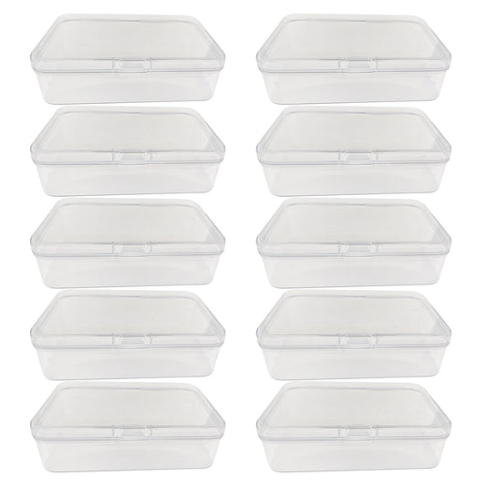 LJY 10-Pack Clear Plastic Storage Boxes, 4.9x3.4x1.4 in Organizer Containers with Lids, Stackable Small Parts Organizer for Jewelry, Beads, Crafts, Office Supplies, Hardware Storage Case Plastic Case