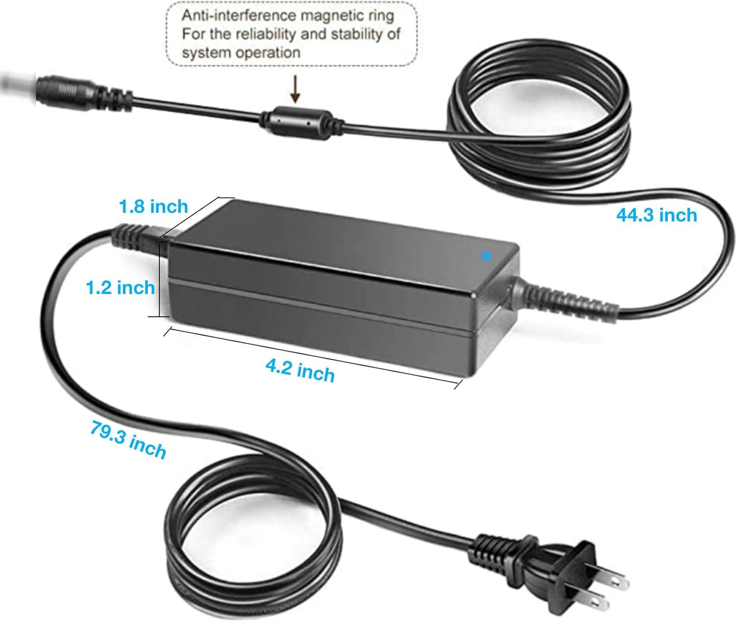 Kircuit 24V RM02 FL42E 42W 3700LM CW2401750US DC24V 24 24VDC AC/DC Adapter Compatible with Marctronic Floor Lamp Bright