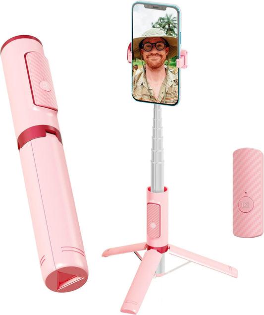colorlizard Selfie Stick, Foldable Cellphone Tripod with Remote, Travel Tripod for iPhone Series Android, Video