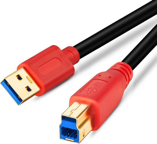 3.0 25Ft, (25Ft/8m) Tan QY USB Cable A Male to B Male Type A to B Male Compatible with Hard Disk