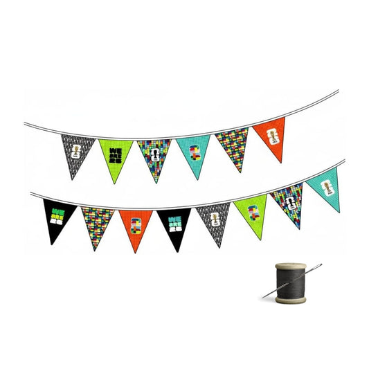 FIFA World Cup DIY Canvas Bunting Kit – Soccer Fan Fabric Craft Project – Includes 24" x 43" Multicolor Fabric Panel, Backing, Binding & Instructions – Create 11ft Handmade Wall or Party Decoration