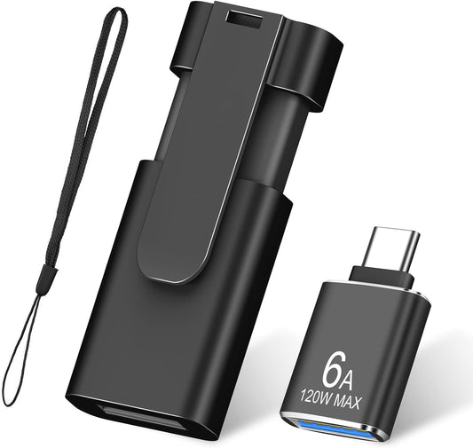 TEWENE 1-Pack 8GB FAT32 2.0 8GB Flash Drives USB Flash Drive (&Type-C Adapter) Thumb Drive with Unique Clip