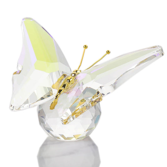 Movdyka Crystal Butterfly Decor Figurines for Mom Wife Women, Colorful Glass Butterfly Craft Desk Office Dcorations Table Centerpieces, Animal Ornaments Paperweight